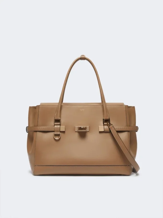 Natural leather handbag, mud