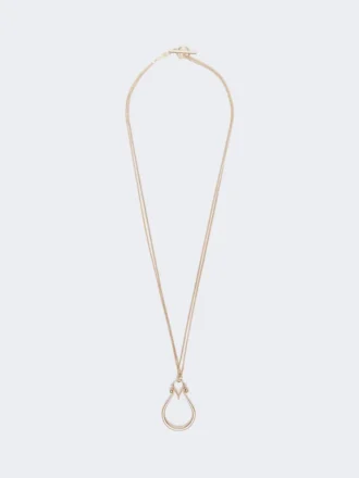 Necklace with monogram pendant, gold