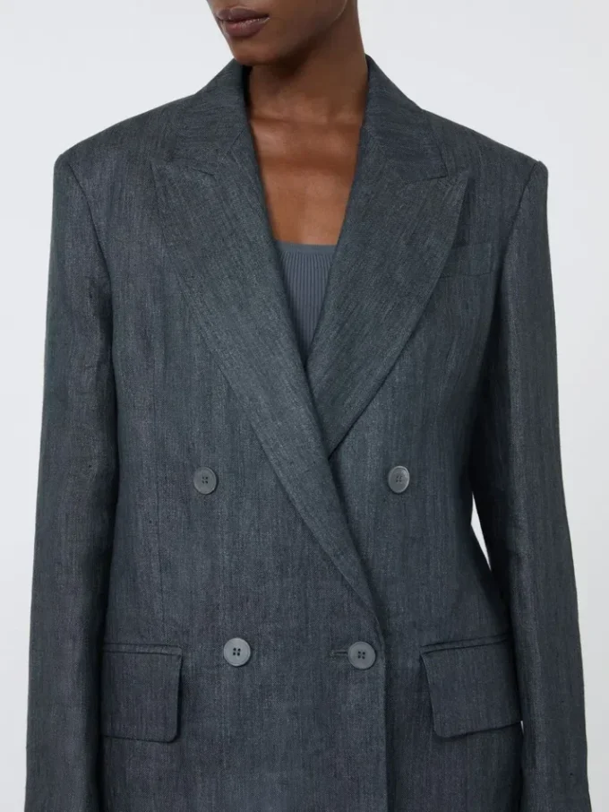 Olimpia jacket in chevron linen, medium grey