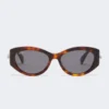 Oval sunglasses, tawny bronze brown