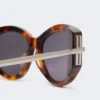 Oval sunglasses, tawny bronze brown