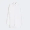 Overshirt with plissa-pleated detail, optical white