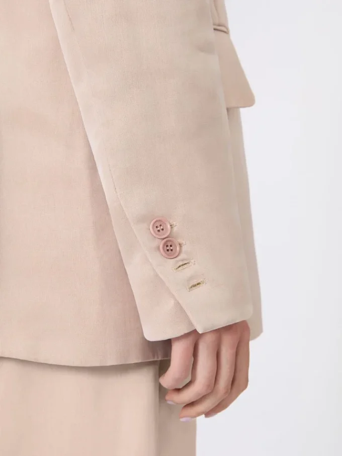 Oversized blazer in organza and linen canvas, camel