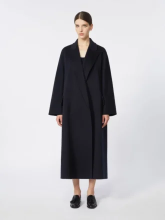 Oversized cashmere coat, ultramarine