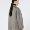 Oversized coat in jersey mesh, medium grey