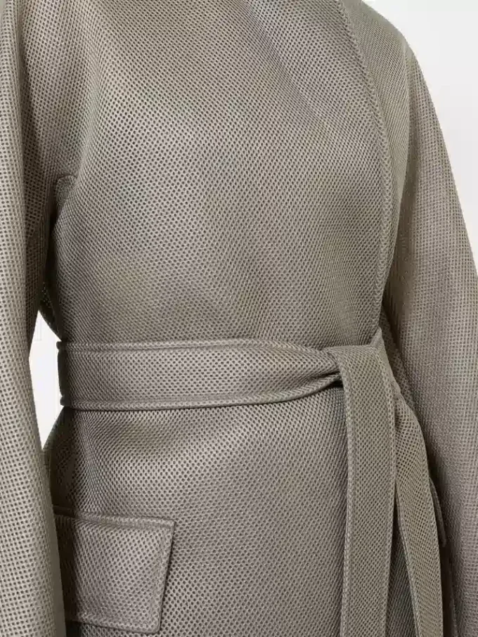 Oversized coat in jersey mesh, medium grey