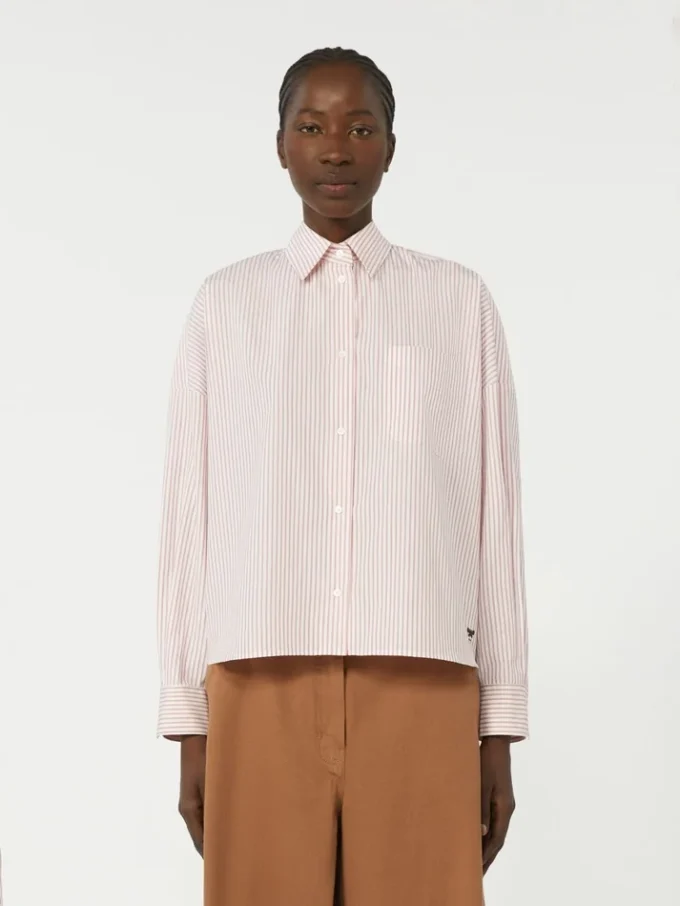 Oversized cotton shirt, pink