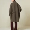 Oversized double wool coat, turtledove