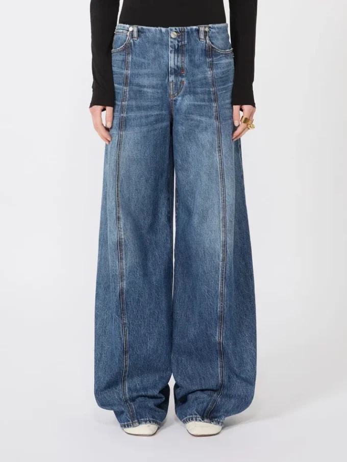 Oversized low-rise trousers, midnightblue