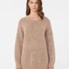 Oversized mohair and lurex sweater, copper