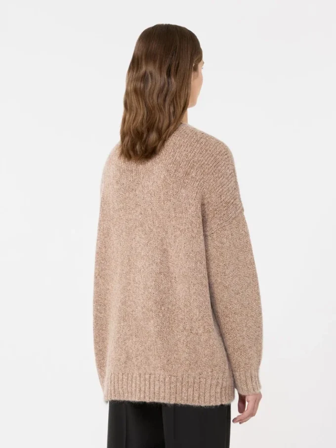 Oversized mohair and lurex sweater, copper