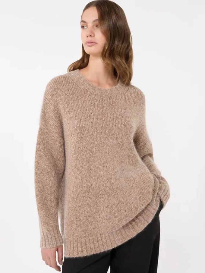 Oversized mohair and lurex sweater, copper