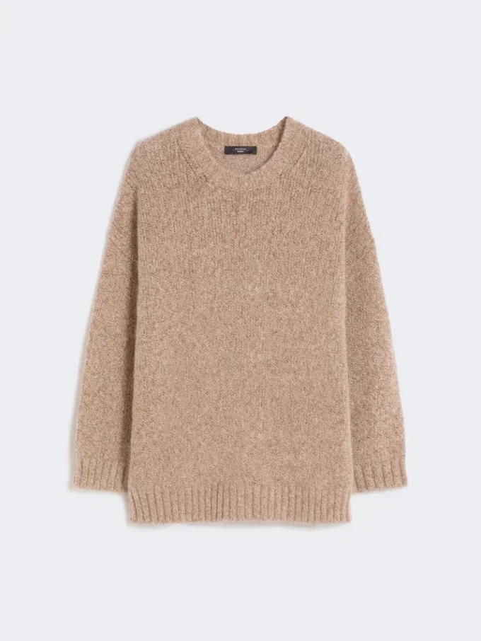 Oversized mohair and lurex sweater, copper