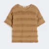 Oversized patterned viscose sweater, desert