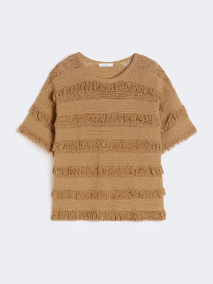 Oversized patterned viscose sweater, desert