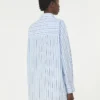 Oversized striped cotton shirt, light blue Oversized striped cotton shirt, light blue