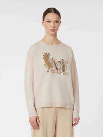 Oversized wool and cashmere sweater, albino