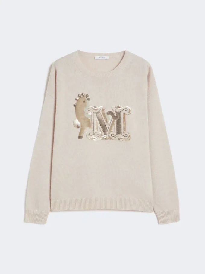 Oversized wool and cashmere sweater, albino