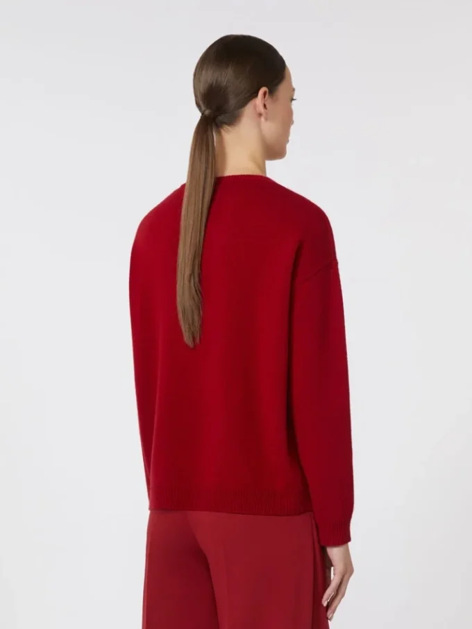Oversized wool and cashmere sweater, dark red
