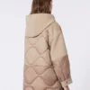 Padded coat in double-sided wool and nylon, camel