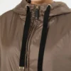 Padded water-repellent canvas hooded jacket, hazelnut brown
