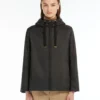 Padded water-repellent hooded jacket, black