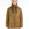 Padded water-repellent hooded jacket, caramel