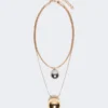 Pasticcino bag metal necklace, gold