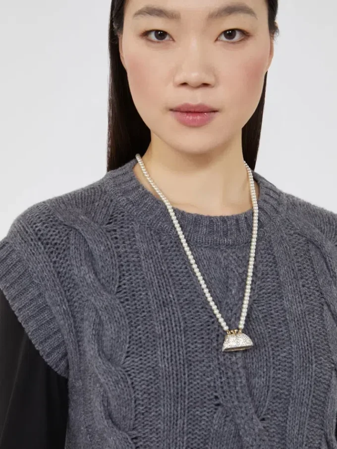 Pasticcino bag-pendant necklace, optical white