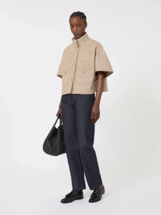 Patterned cotton cloak, tobacco Patterned cotton cloak, tobacco