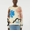 Patterned cotton crew-neck, multicolour