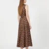 Patterned twill dress, brown Patterned twill dress, brown