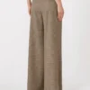 Patterned wool wide-leg trousers, caramel