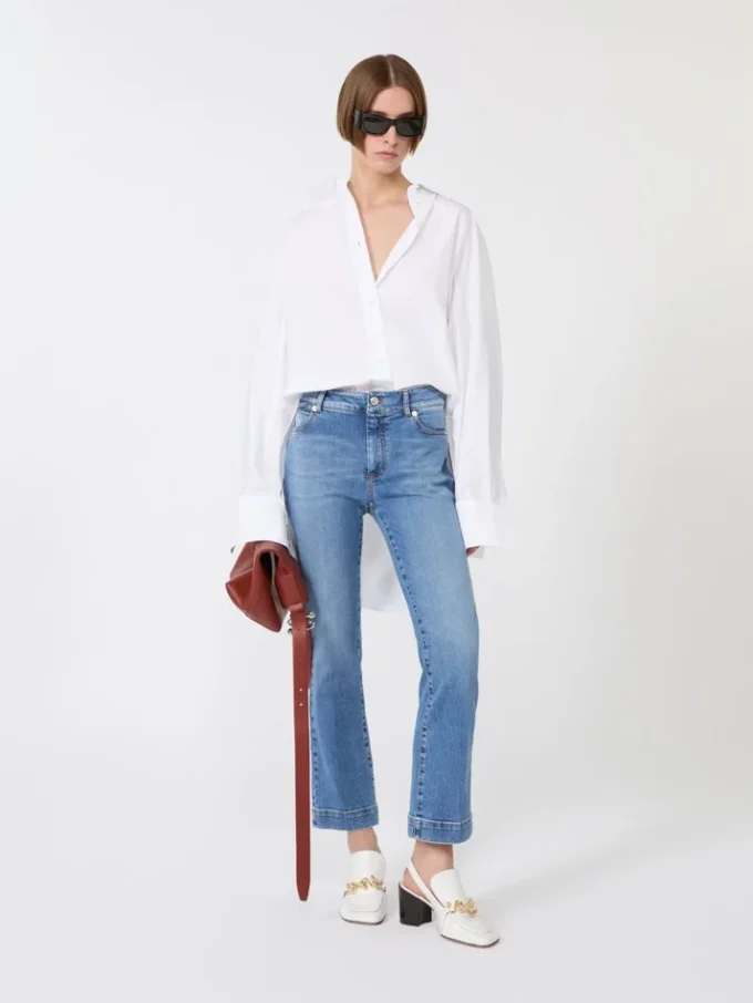 Perfect-fit low-rise mini flare trousers, ultramarine