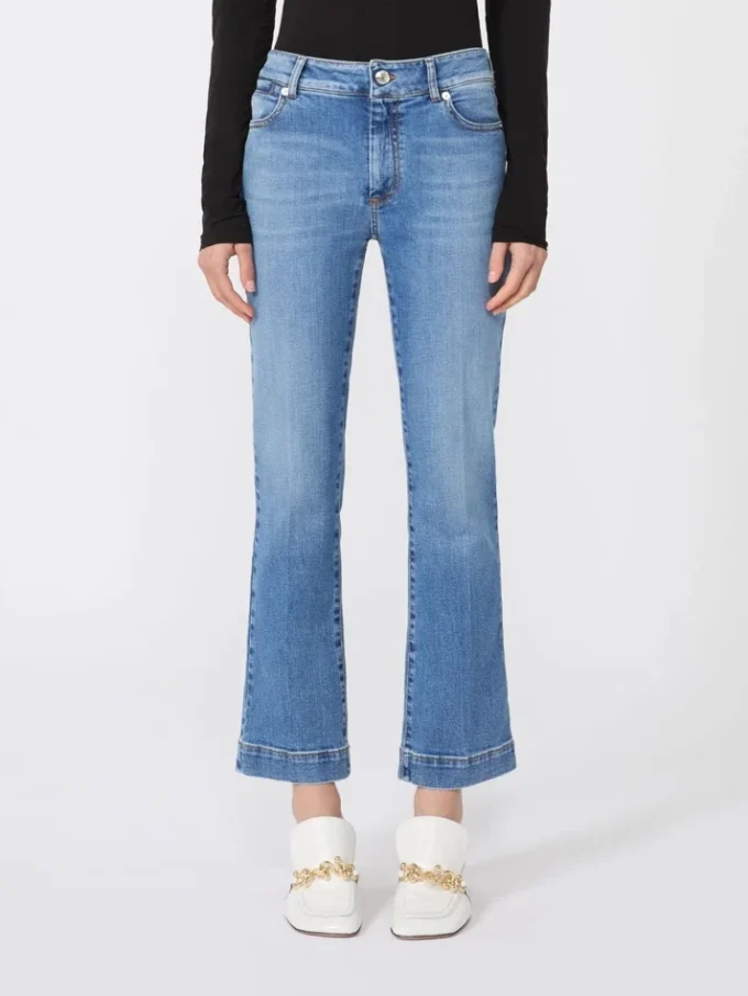 Perfect-fit low-rise mini flare trousers, ultramarine