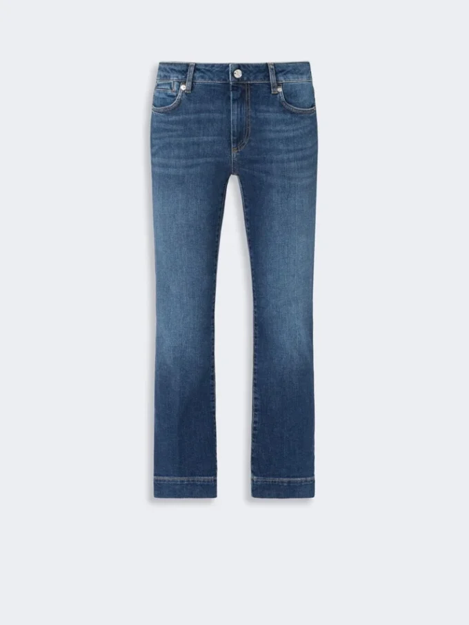 Perfect-fit low-rise mini flare trousers, ultramarine