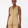 Pinstripe jacquard jersey gilet, desert