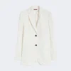 Pinstripe linen blazer, natural