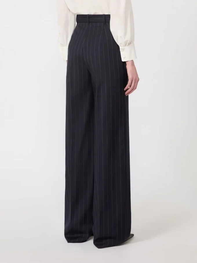 Pinstripe wool trousers, navy Pinstripe wool trousers, navy