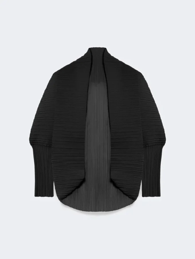 Pleated fabric shrug, black