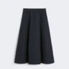Pleated jacquard skirt, midnightblue