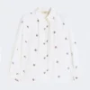 Poplin shirt with embroidery, white