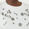 Print and embroidery-adorned jersey t-shirt, white