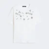 Print and embroidery-adorned jersey t-shirt, white