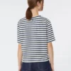 Printed cotton jersey t-shirt, navy