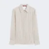 Printed crepe de chine shirt, camel