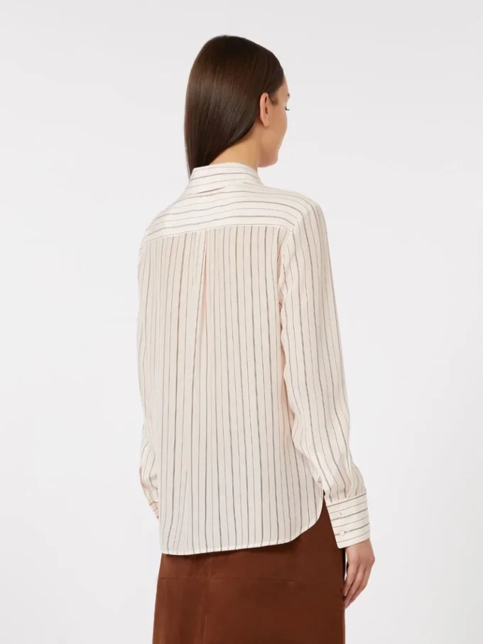 Printed crepe de chine shirt, pink