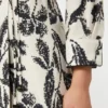 Printed poplin dress, beige