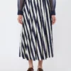 Printed poplin pleated skirt, navy Printed poplin pleated skirt, navy