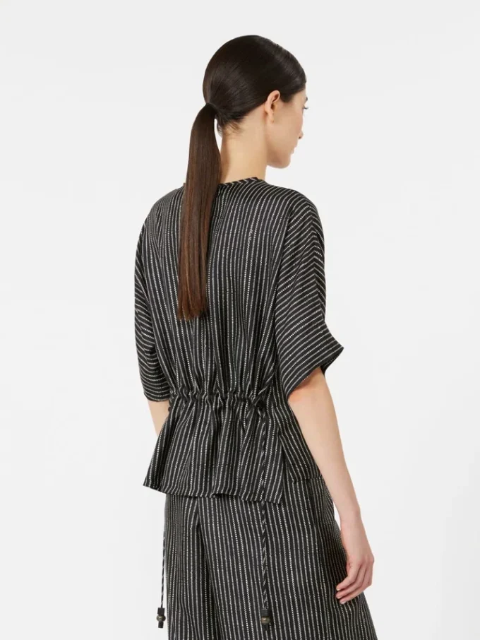 Printed silk blouse, black white Printed silk blouse, black white